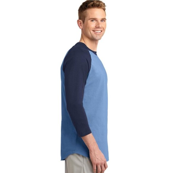 NWOT Sport-Tek T200 Colorblock Raglan Jersey , Carolina Blue/Navy - Picture 4 of 14